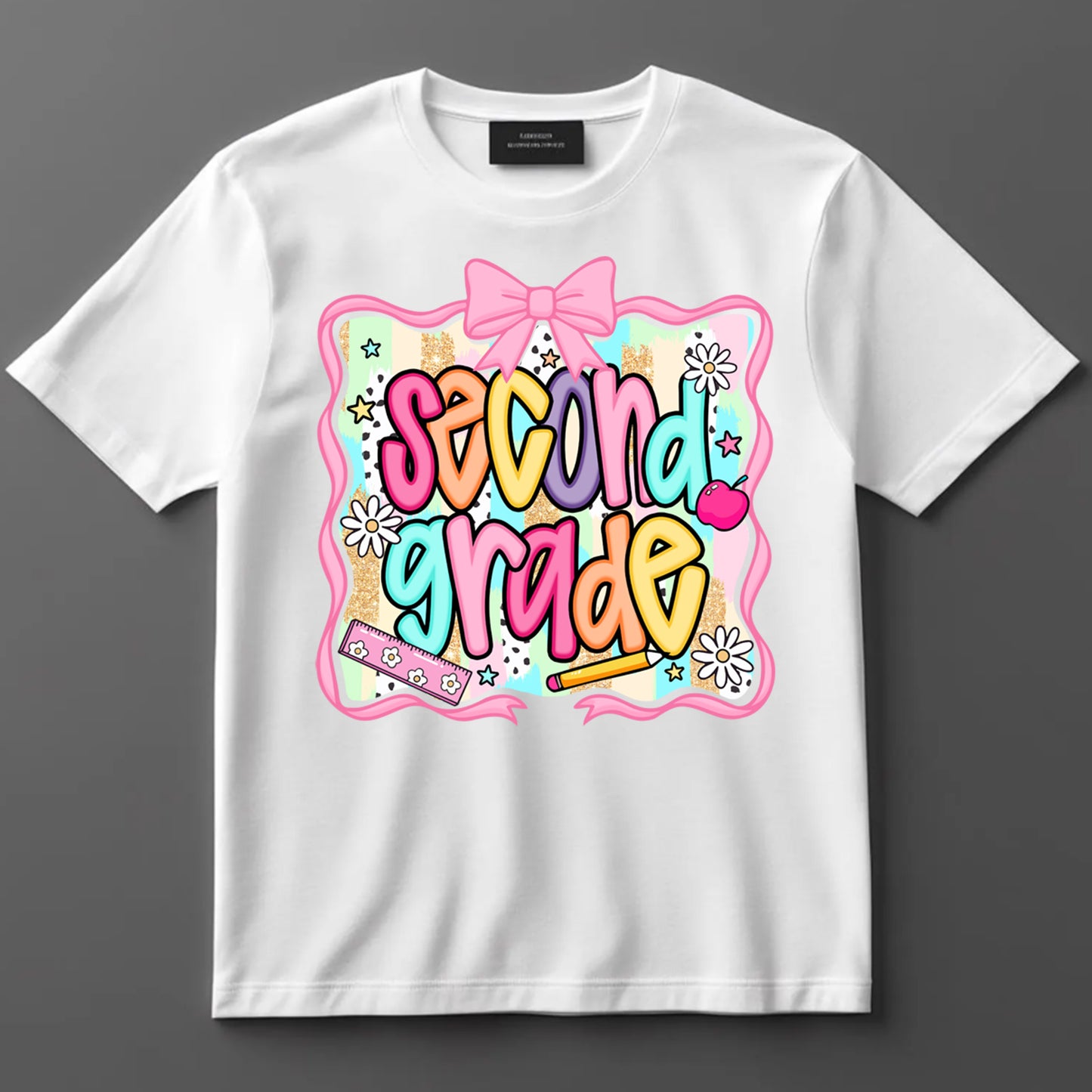 Back to School DTF Transfer Iron On Heat Transfer - Ready to Press, Second Grade DTF Transfer 10435