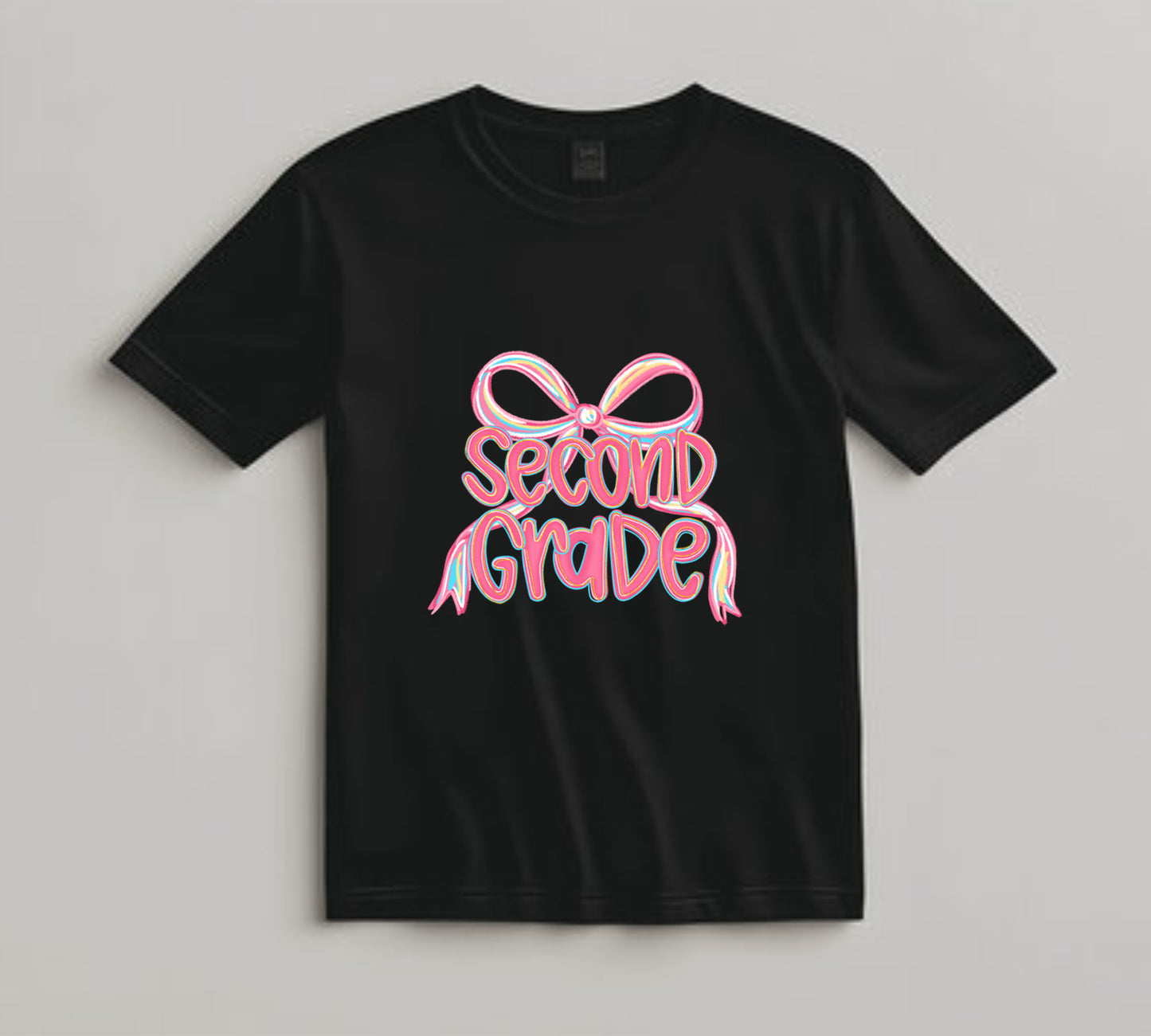 Back to School DTF Transfer Iron On Heat Transfer - Ready to Press, Pink Second Grade DTF Transfer 10436