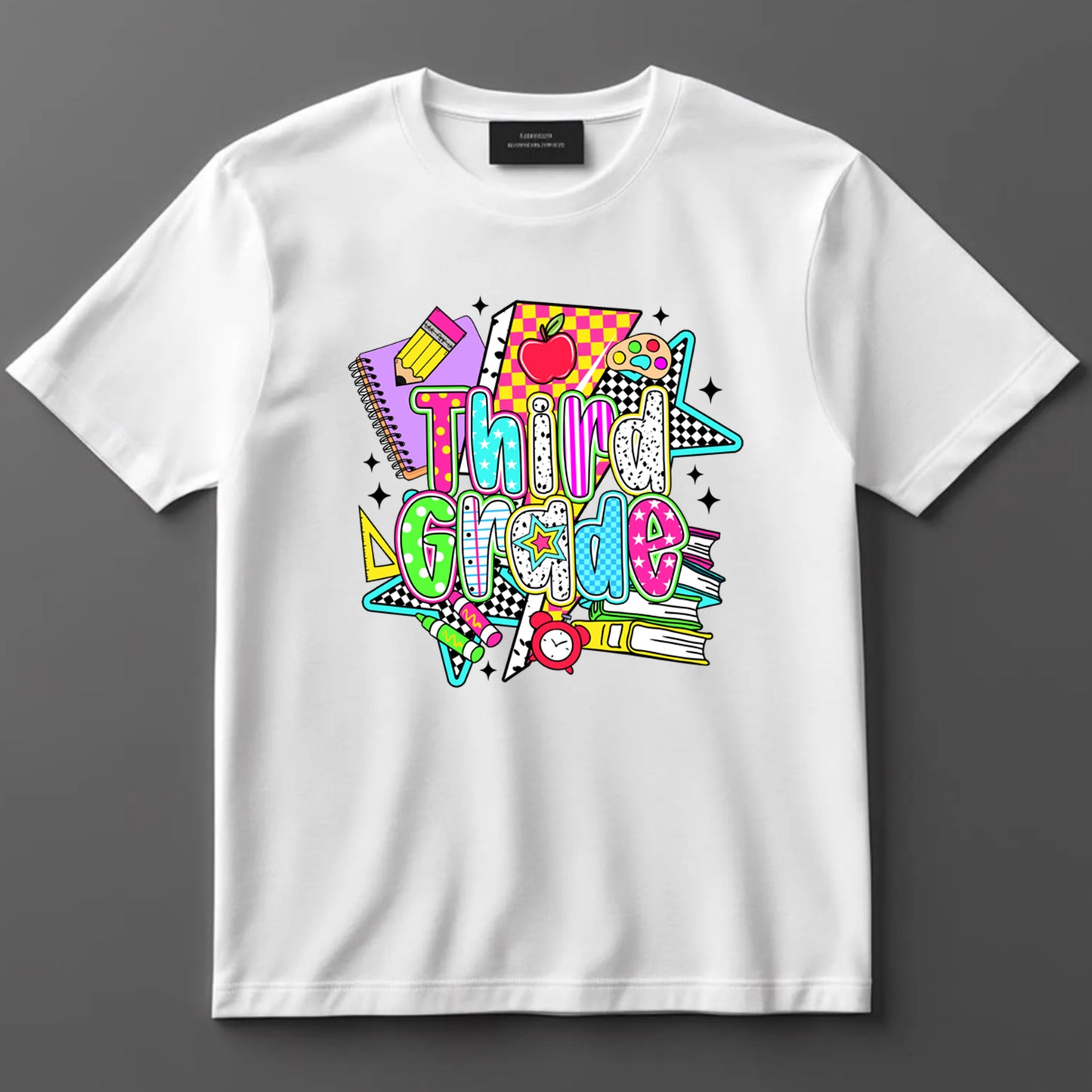 Back to School DTF Transfer Iron On Heat Transfer - Ready to Press, Pop Art Third Grade DTF Transfer 10444