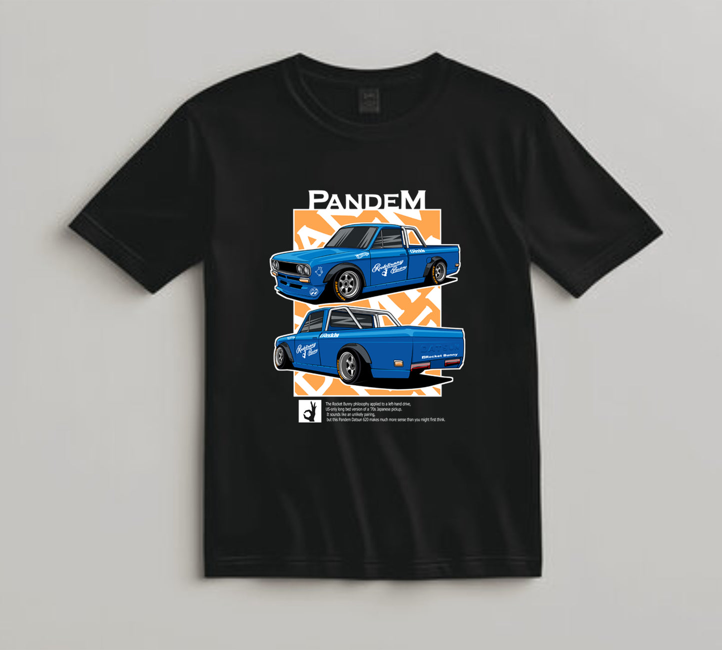 Jdm Car DTF Transfer Iron On Heat Transfer - Ready to Press, Blue Retro Mini Truck DTF Transfer 10460
