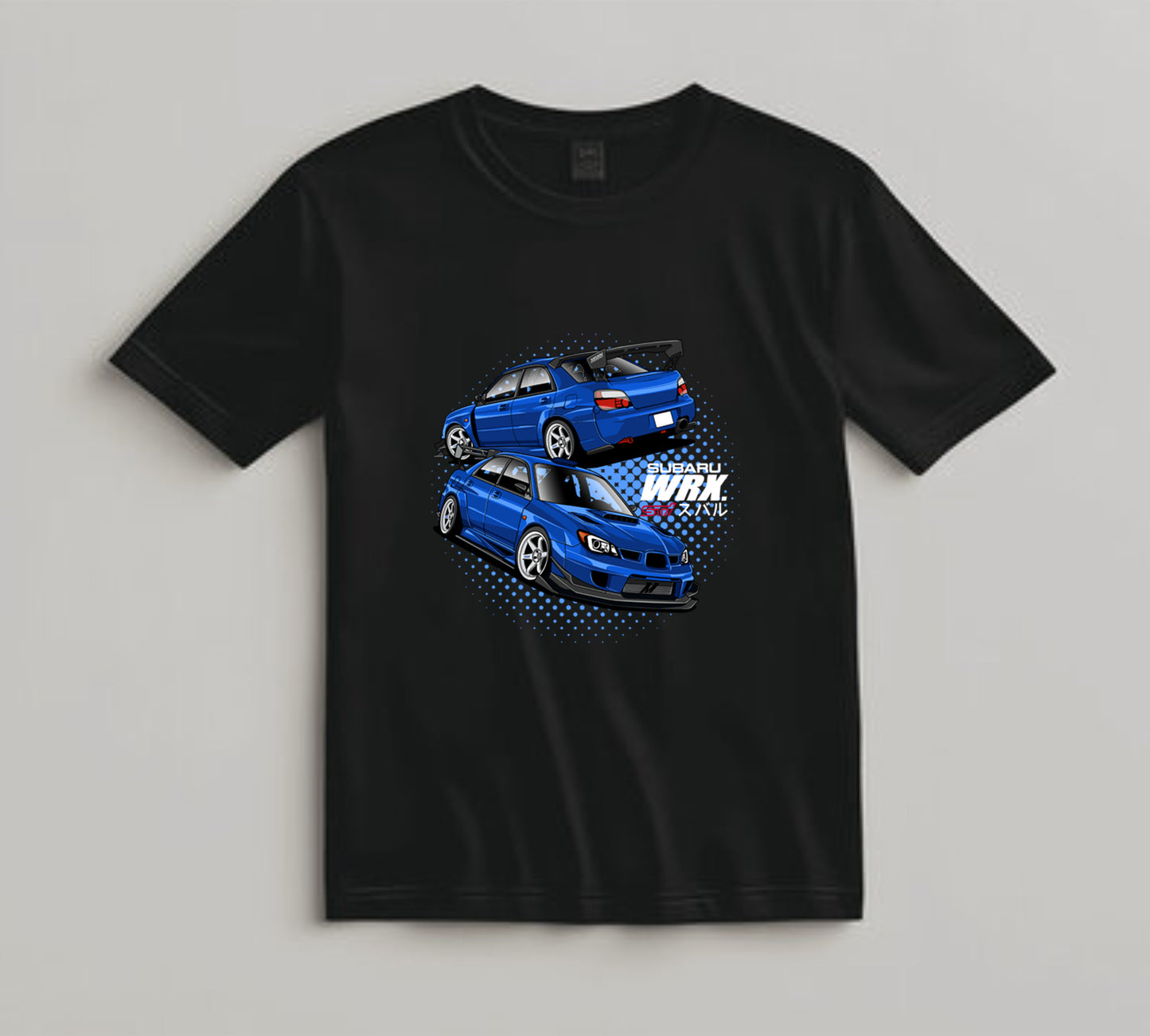 Jdm Car DTF Transfer Iron On Heat Transfer - Ready to Press, Blue Rally-Style Sedan DTF Transfer 10466