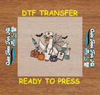 Halloween DTF Transfer Iron On Heat Transfer Nurse Goose Funny Medical Halloween Ready to Press DTF Design 10733