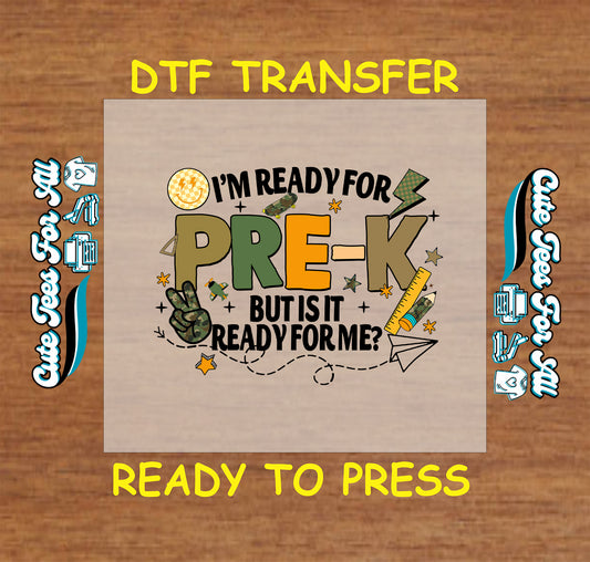 Funny pre-k back to school dtf transfer with peace signs, stars, and paper airplane ready to press

