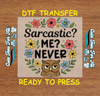 Funny DTF Transfer – Sarcastic Owl Funny Floral Ready to Press Iron on Heat Transfer DIY Shirts 11090