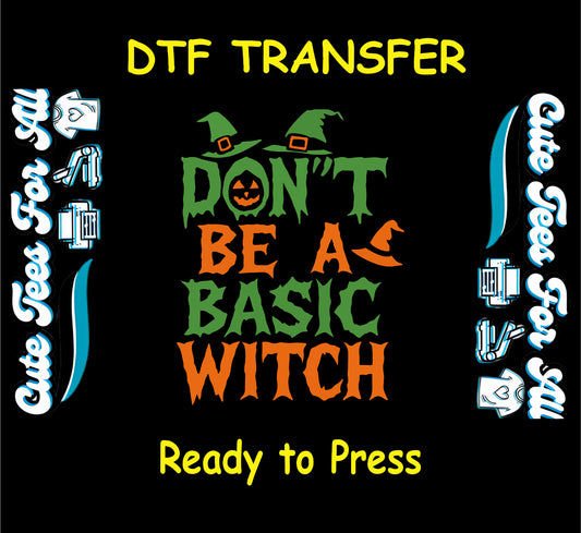 Halloween witch hat with pumpkin and broom quote, ready to press dtf transfer for DIY shirts

