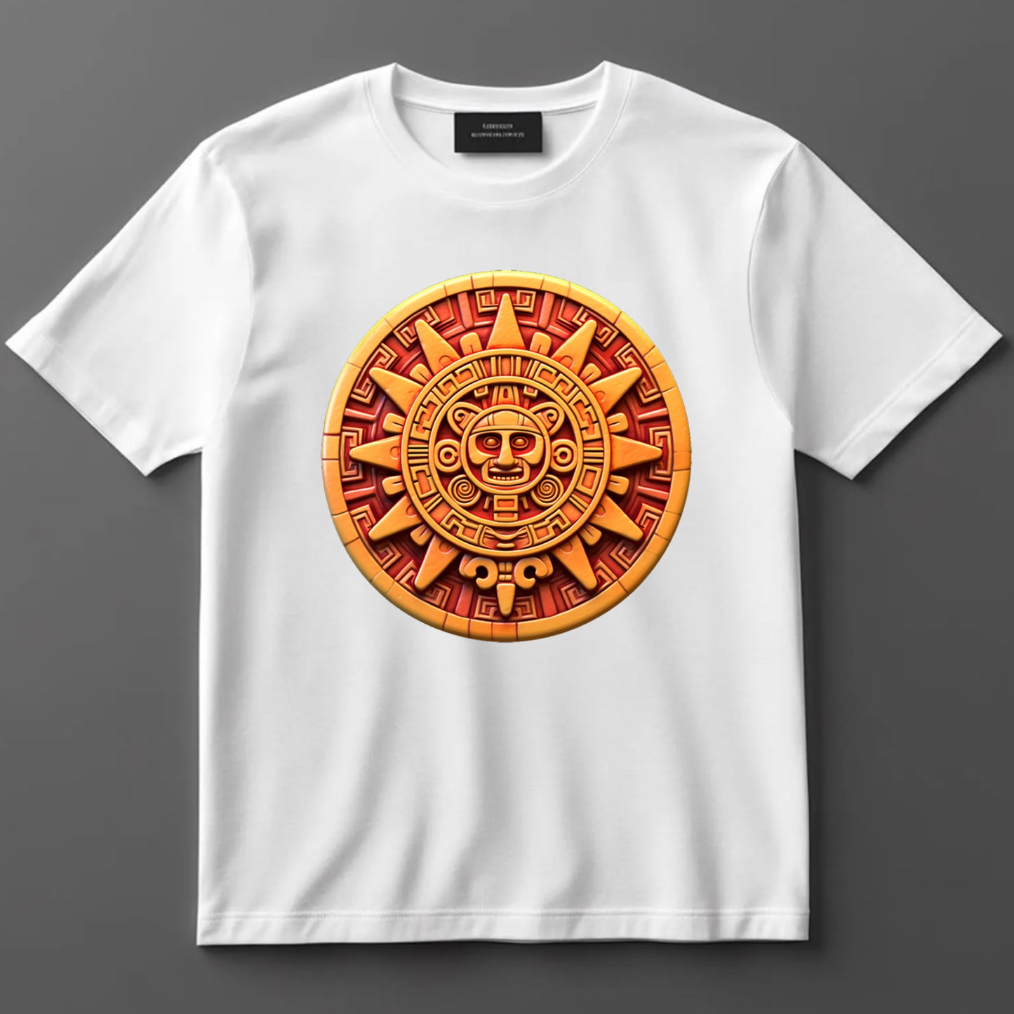 Hispanic Culture DTF Transfer – Aztec Sun Calendar Symbol Ready to Press Iron on Heat Transfer DIY Shirts 11229