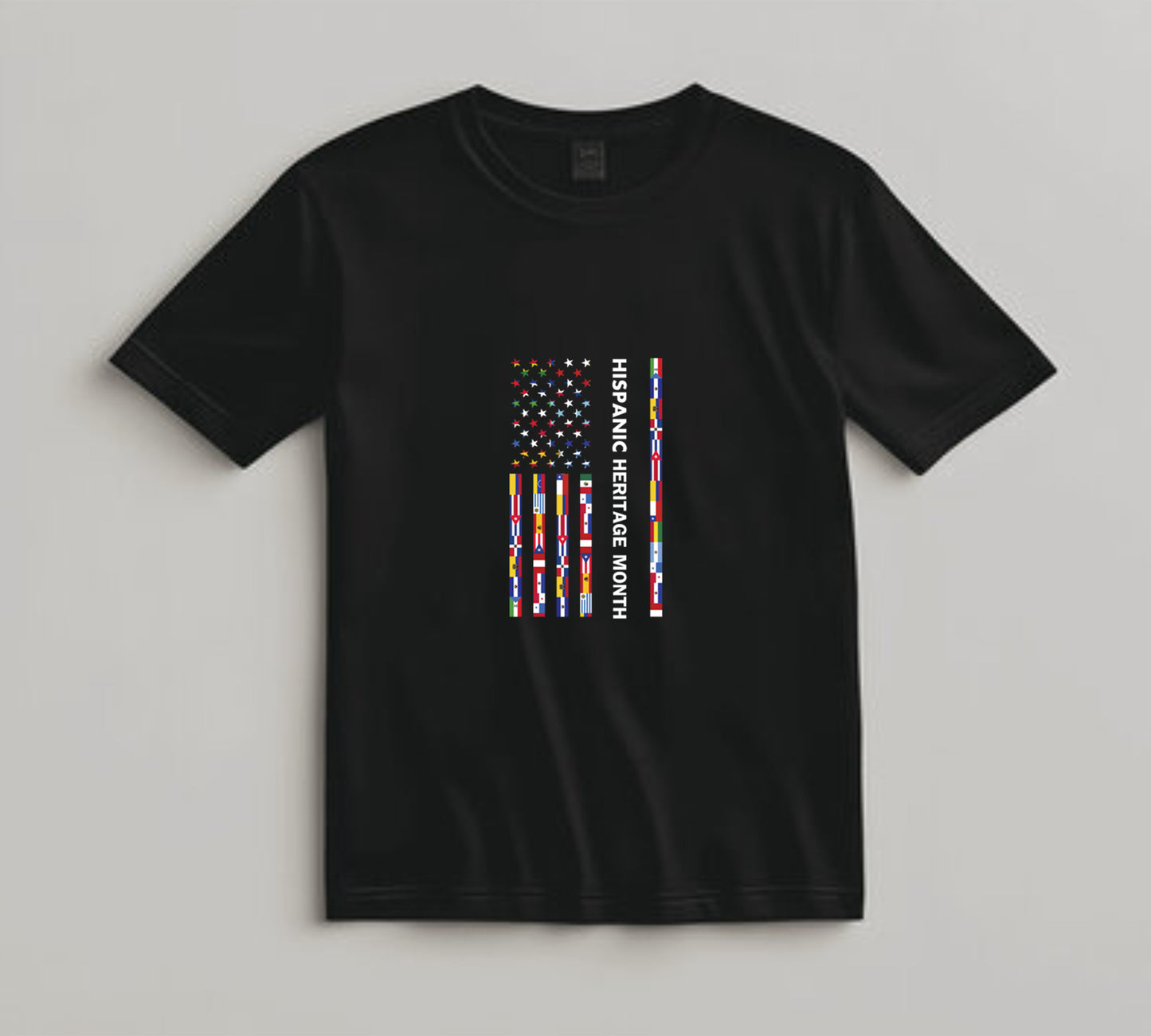Hispanic Heritage Month DTF Transfer – Flag Stripes American Flag Ready to Press Iron on Heat Transfer DIY Shirts 11240