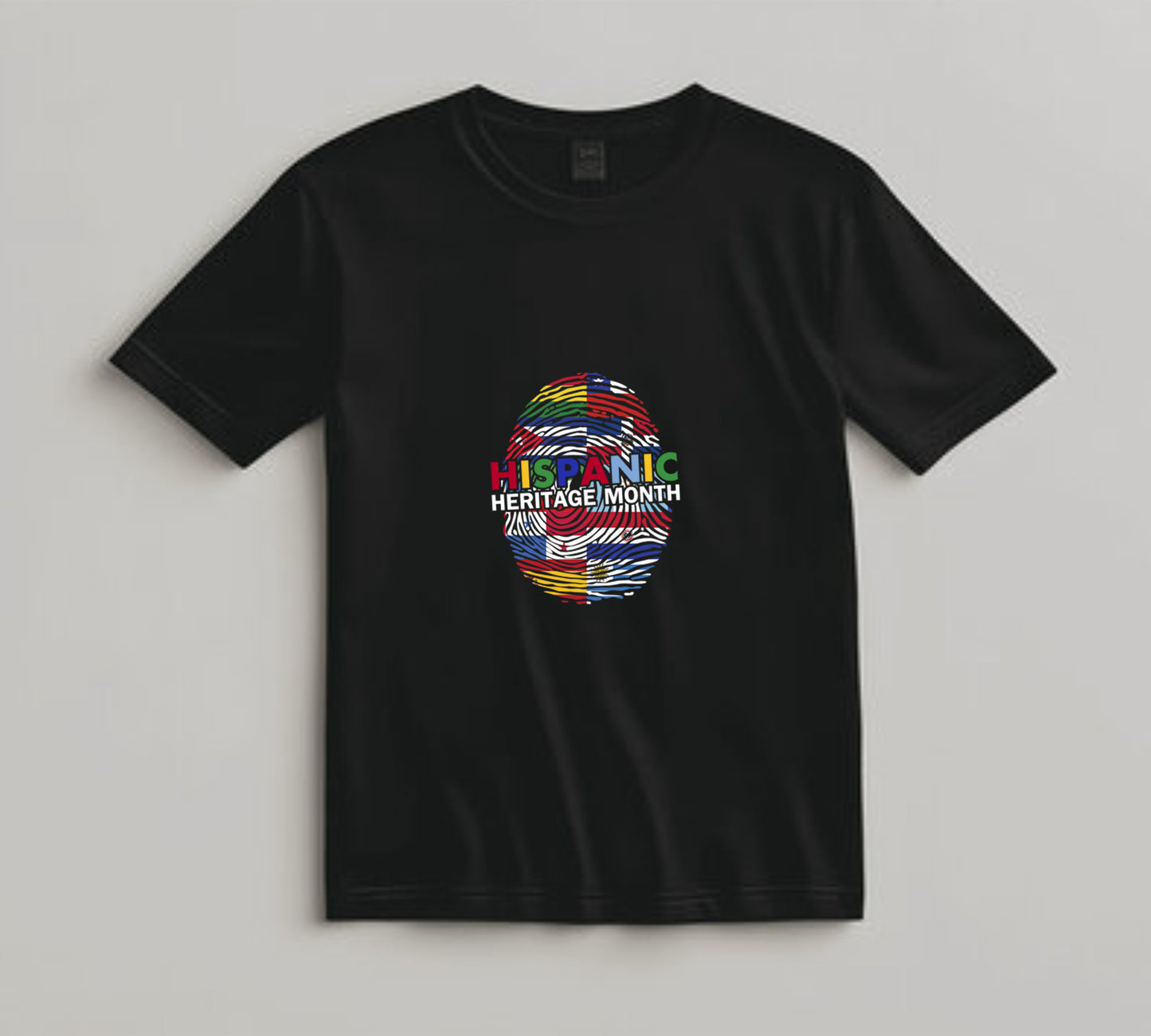 Hispanic Heritage Month DTF Transfer – Fingerprint Flag Pattern Ready to Press Iron on Heat Transfer DIY Shirts 11243