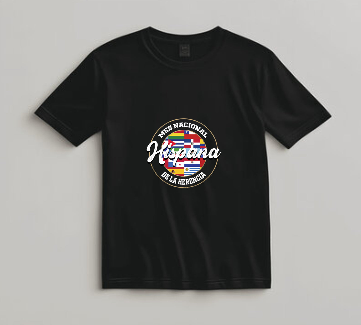 Hispanic Heritage Month DTF Transfer – Mes Nacional De La Herencia Hispana Flag Circle Ready to Press Iron on Heat Transfer DIY Shirts 11248