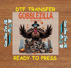 Thanksgiving DTF Transfer – Gobblezilla Turkey in City Destruction Scene Ready to Press Iron On Heat Transfer for DIY Shirts 11302