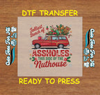 Christmas DTF Transfer – Funny Jolliest Bunch Sarcastic Car & Gifts Ready to Press Iron On Heat Transfer for DIY Shirts 11566