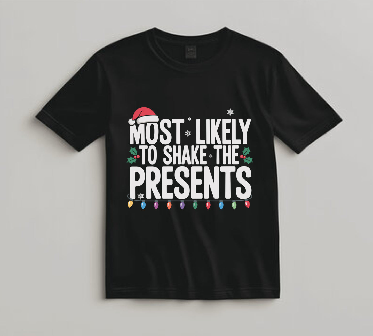 Christmas DTF Transfer – Shake the Presents Funny Holiday Quote Ready to Press Iron On Heat Transfer for DIY Shirts 11612