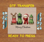 Christmas DTF Transfer – Meowy Christmas Cats in Sweaters and Hats Ready to Press Iron On Heat Transfer for DIY Shirts 11624