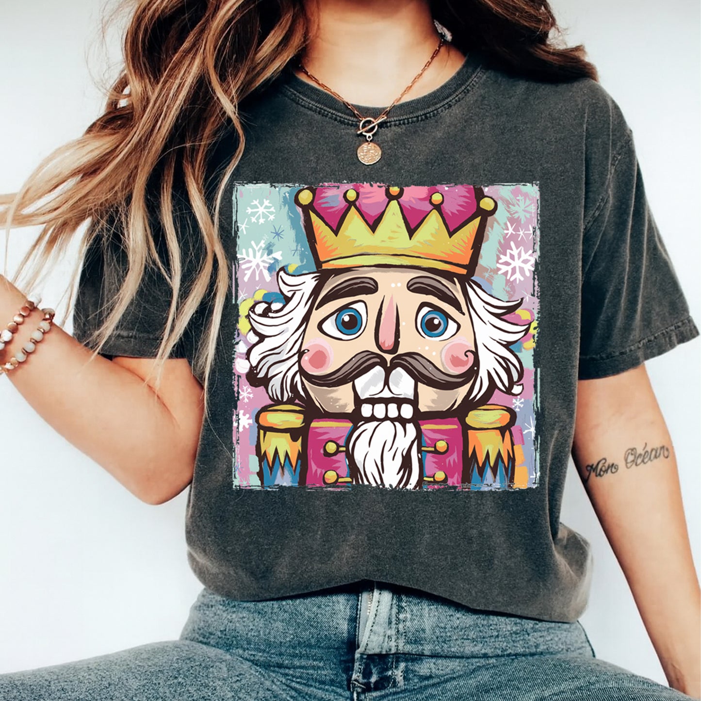 Christmas DTF Transfer – Colorful Nutcracker Soldier Ready to Press Iron On Heat Transfer for DIY Shirts 11706