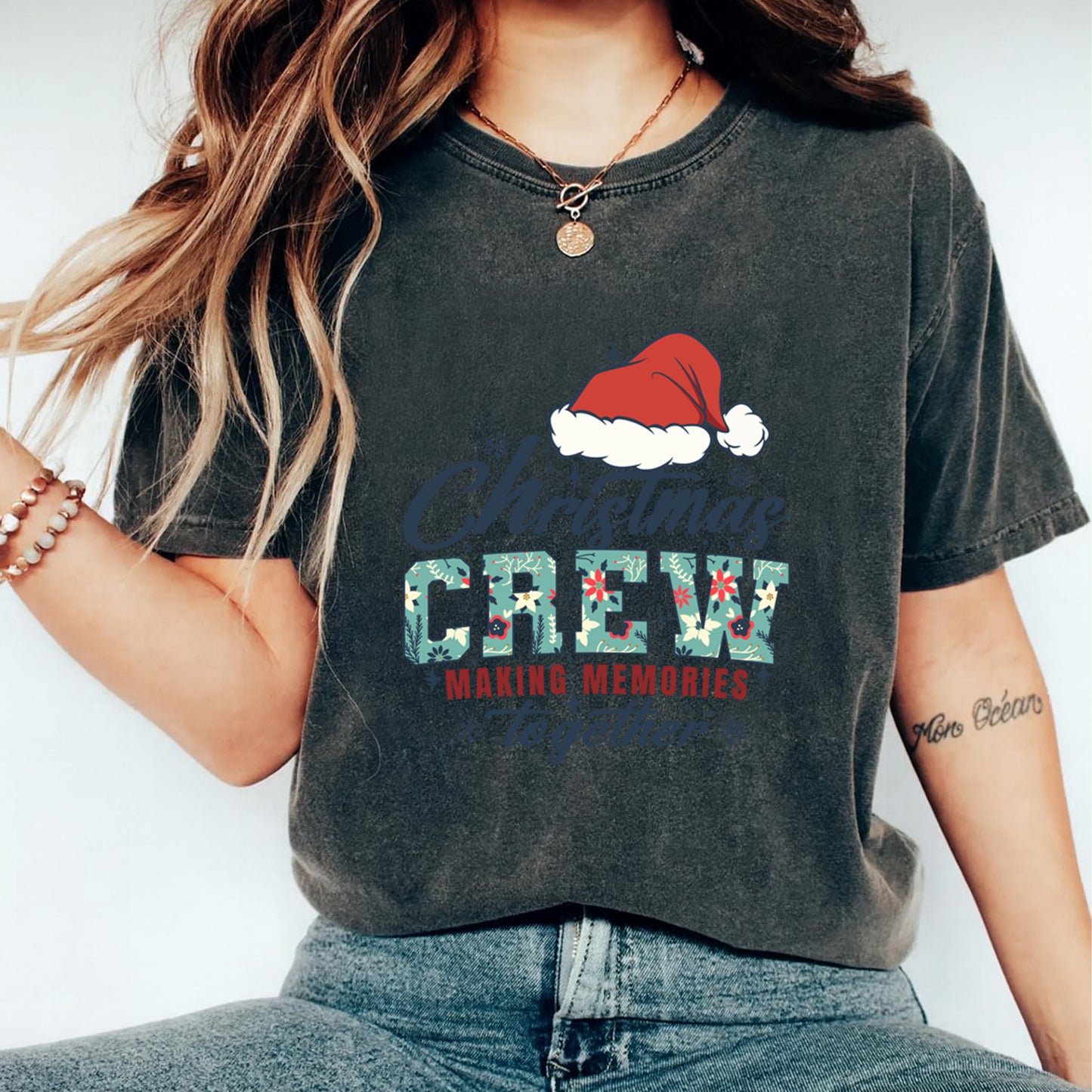 Christmas DTF Transfer – Christmas Crew Making Memories Together Ready to Press Iron On Heat Transfer for DIY Shirts 11840