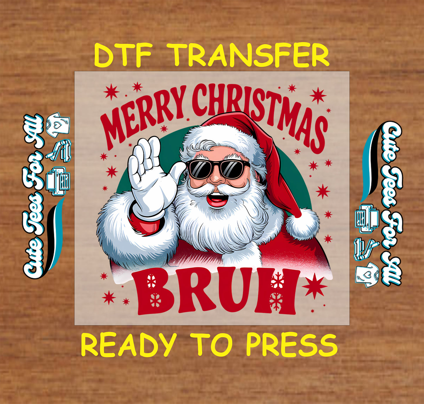 funny santa bruh christmas ready to press dtf transfer iron on heat transfer diy shirts