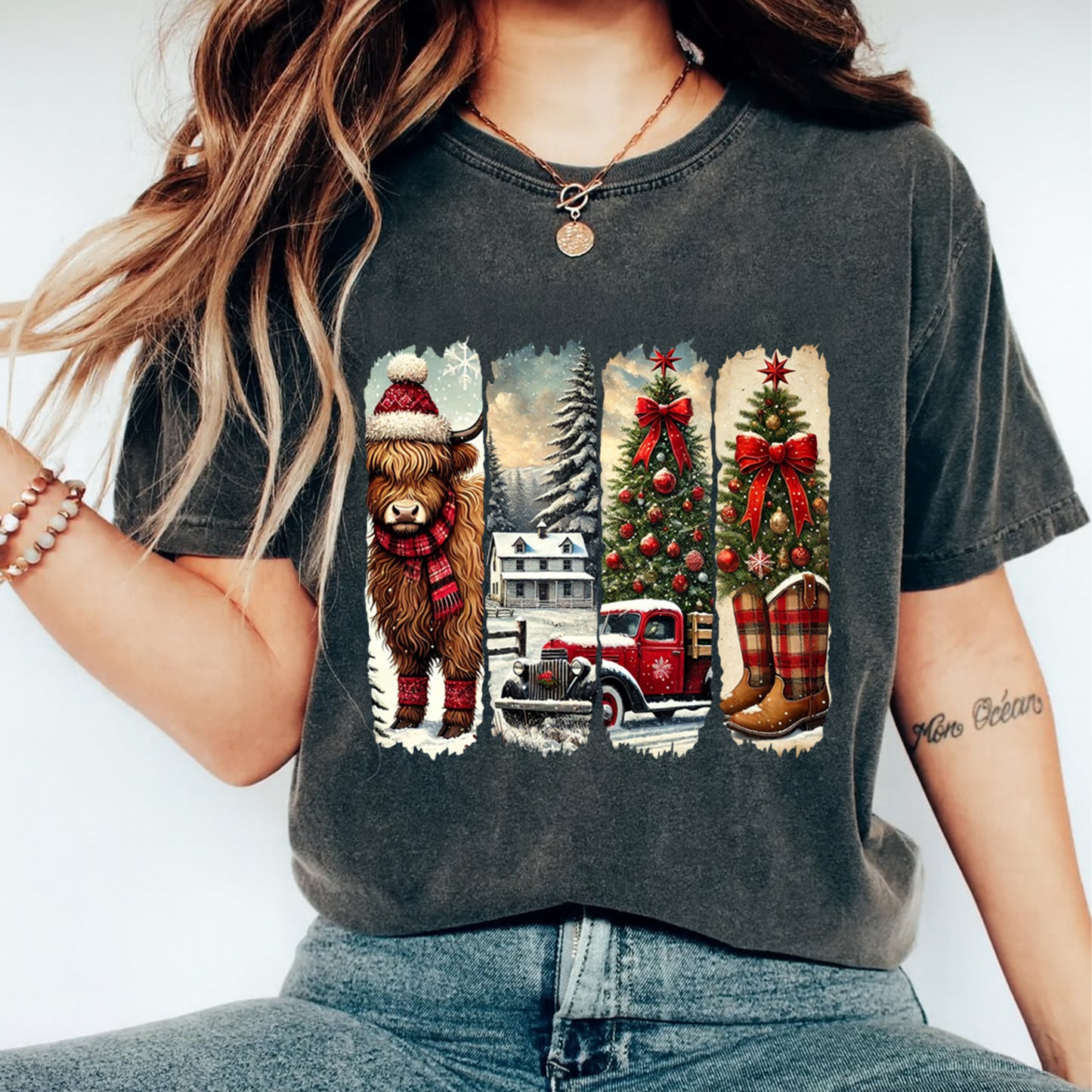 Small Town Christmas DTF Transfer – Ready to Press Iron On Heat Transfer for DIY Shirts 11960