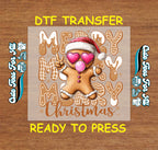 Gingerbread Merry Christmas DTF Transfer – Ready to Press Iron On Heat Transfer for DIY Shirts 11962
