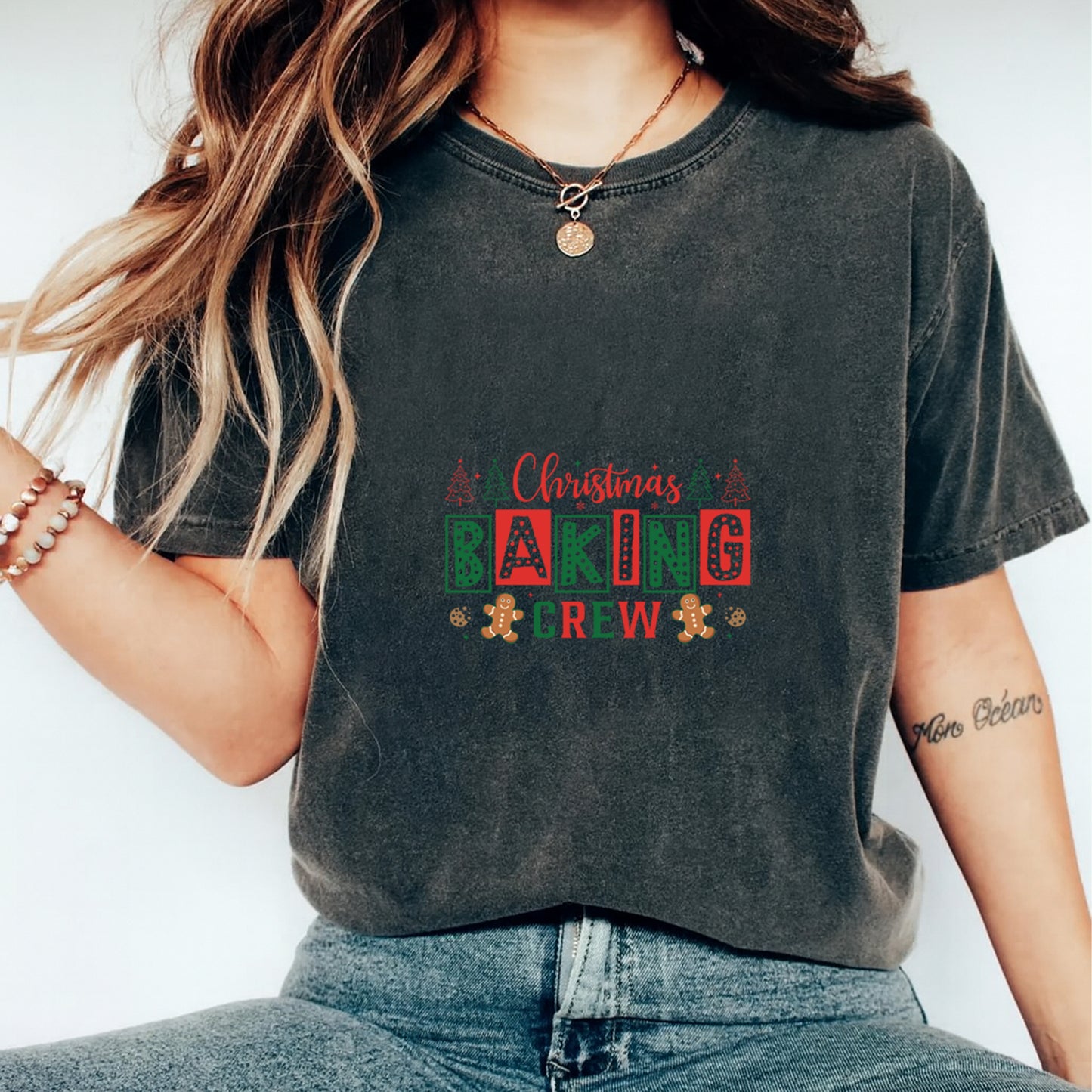 Christmas Baking Crew DTF Transfer – Ready to Press Iron On Heat Transfer for DIY Shirts 11965