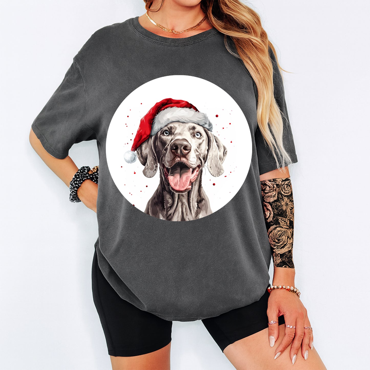 Christmas Dog Santa Hat DTF Transfer – Ready to Press Iron On Heat Transfer for DIY Shirts 11988