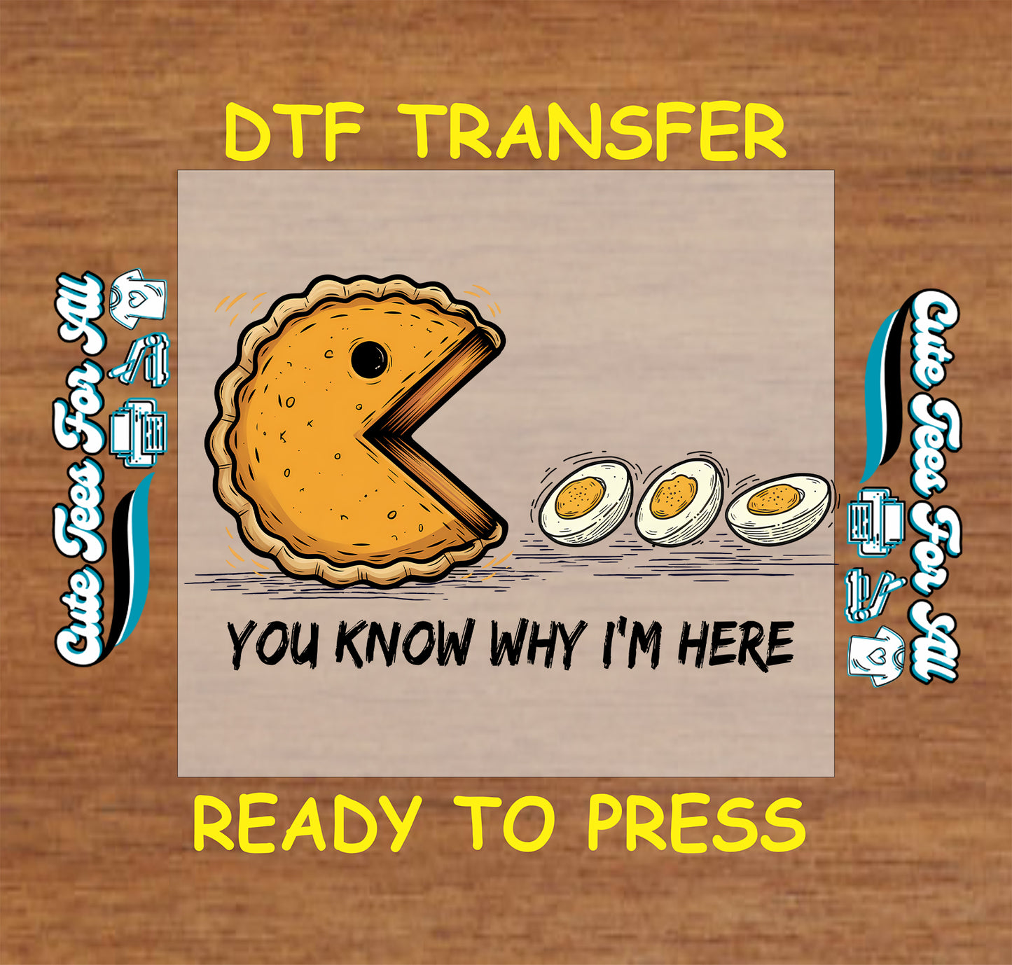 thanksgiving pie and eggs funny ready to press dtf iron on heat transfer graphic for diy shirts