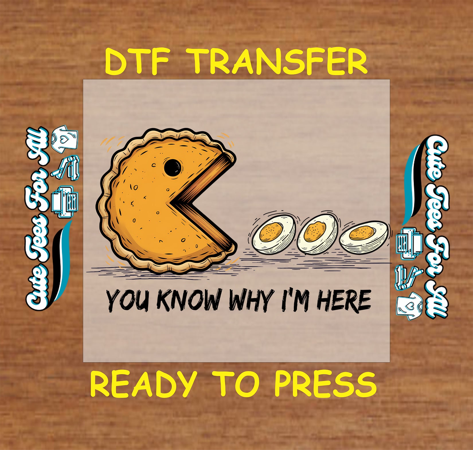 thanksgiving pie and eggs funny ready to press dtf iron on heat transfer graphic for diy shirts