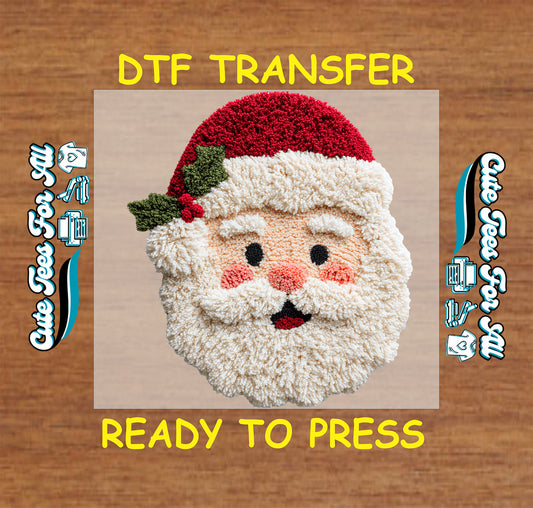 christmas santa yarn crochet style ready to press dtf iron on heat transfer for diy christmas shirts