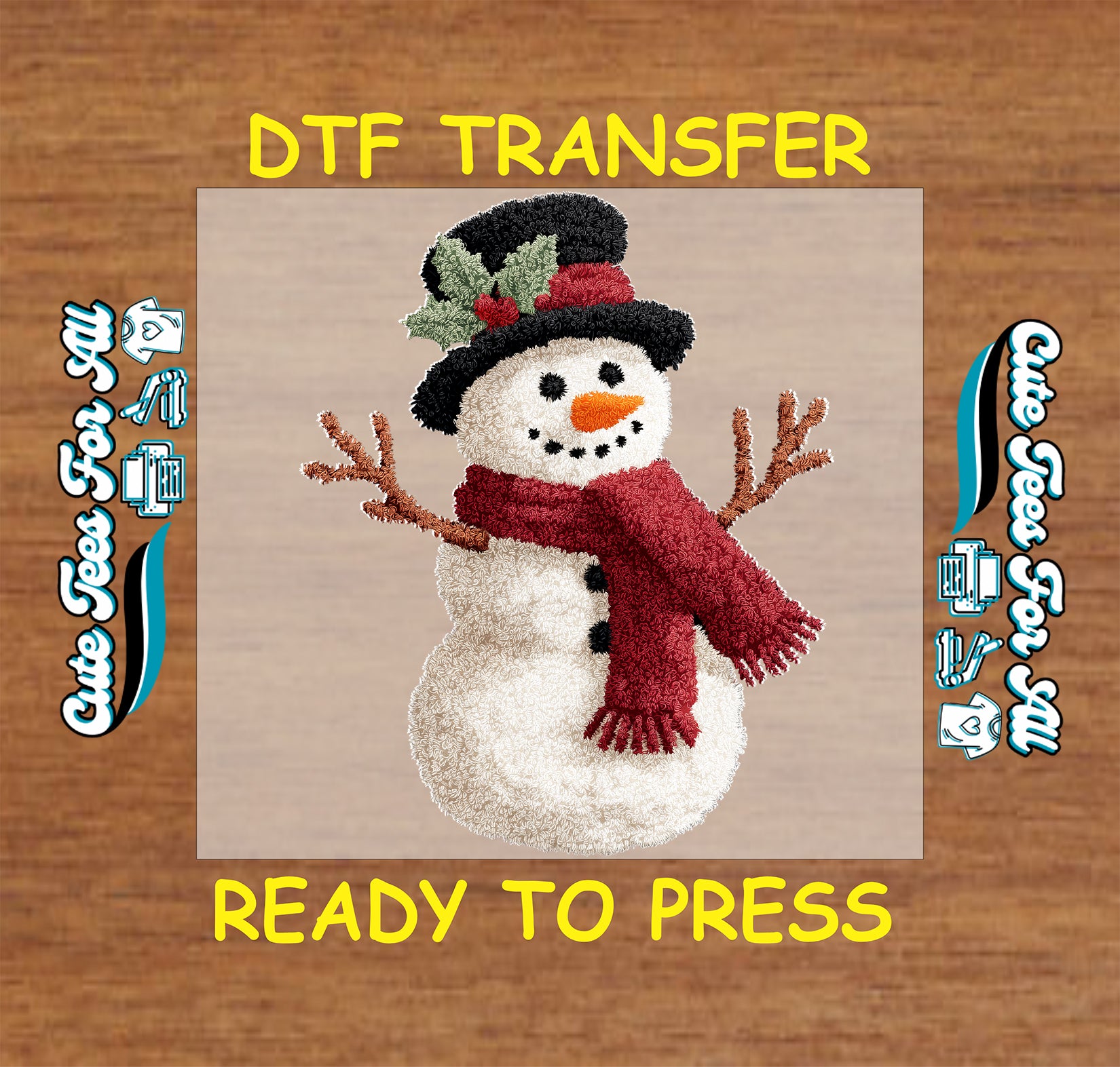 christmas snowman yarn crochet ready to press dtf iron on heat transfer for diy christmas shirts