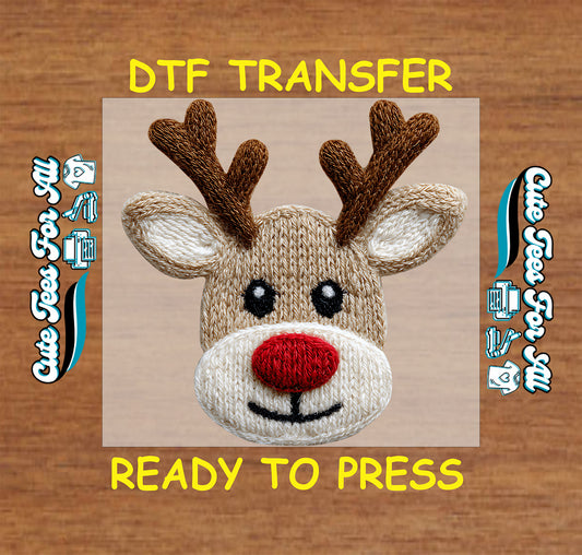 christmas reindeer yarn crochet ready to press dtf iron on heat transfer for diy christmas shirts