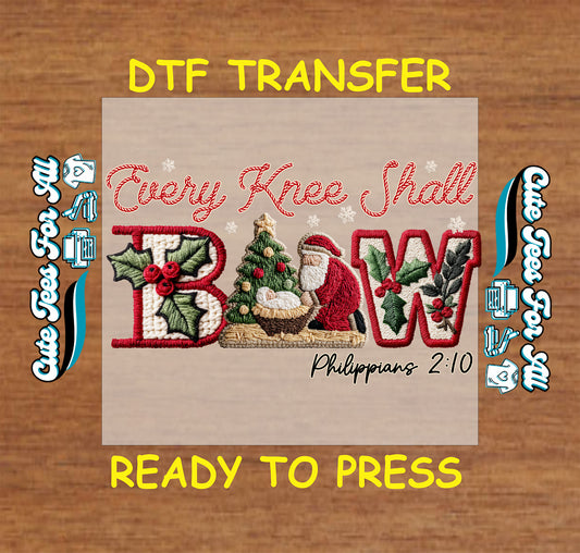 christmas scripture nativity bow crochet art ready to press dtf iron on heat transfer for diy christmas shirts