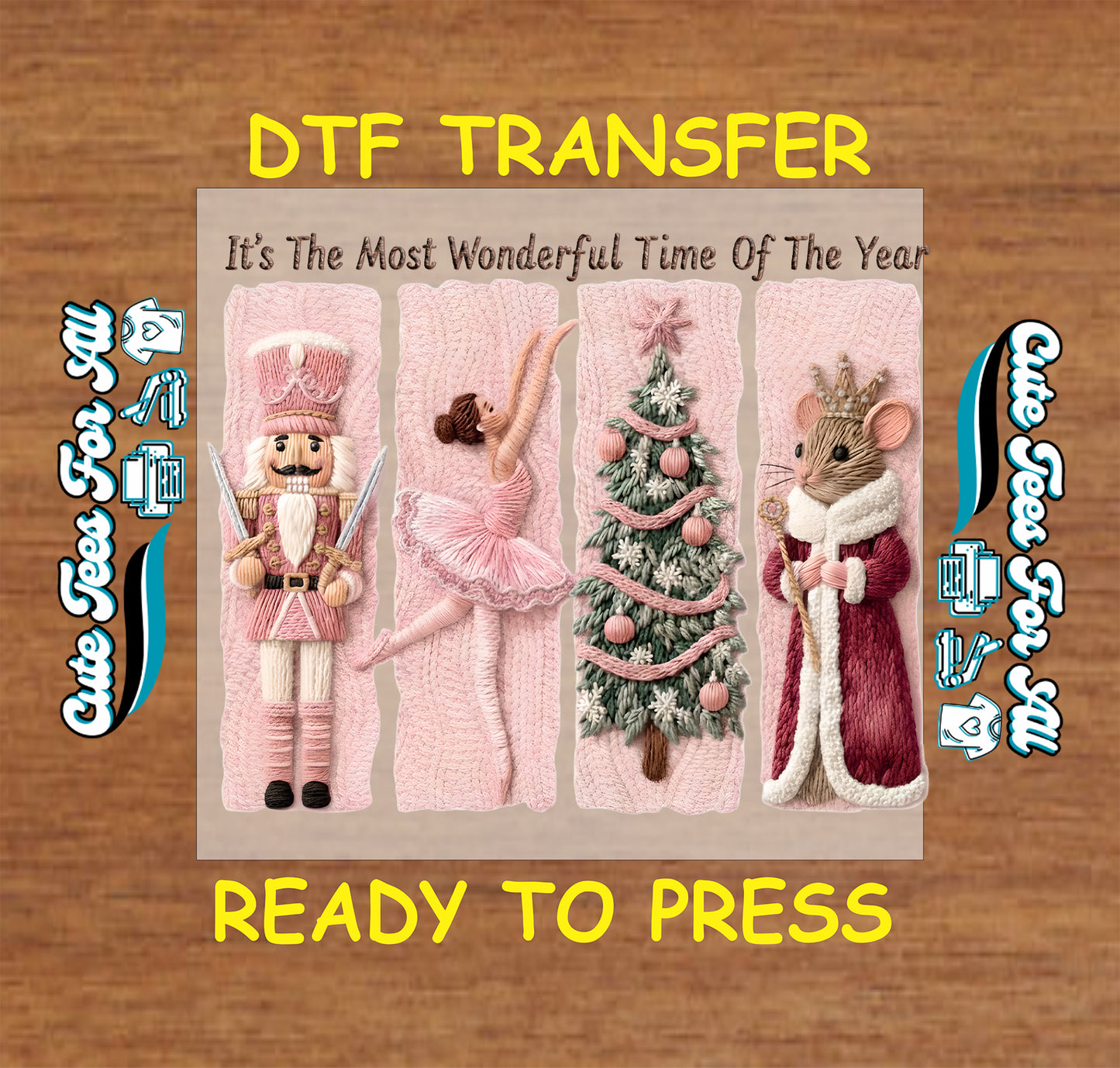 christmas nutcracker ballet yarn art ready to press dtf transfer for diy christmas shirts