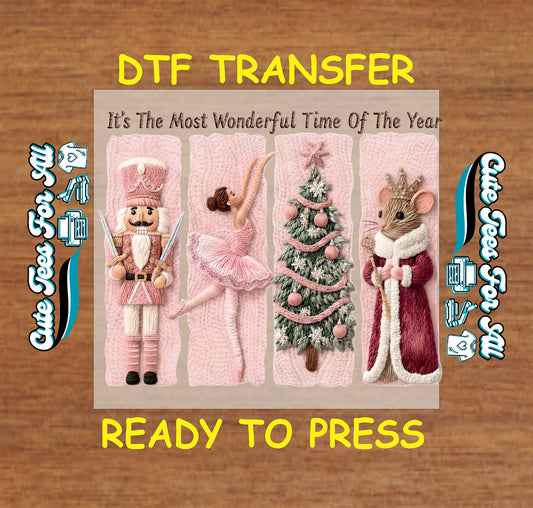 christmas nutcracker ballet yarn art ready to press dtf transfer for diy christmas shirts