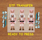 Christmas Pink Nutcracker Yarn Style DTF Transfer – Ready to Press Iron On Heat Transfer for DIY Christmas Shirts 12265