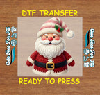 Christmas Yarn Crochet Santa DTF Transfer – Ready to Press Iron On Heat Transfer for DIY Christmas Shirts 12277