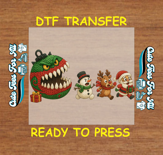 funny yarn crochet christmas monster ornament ready to press dtf transfer iron on heat transfer diy christmas shirts