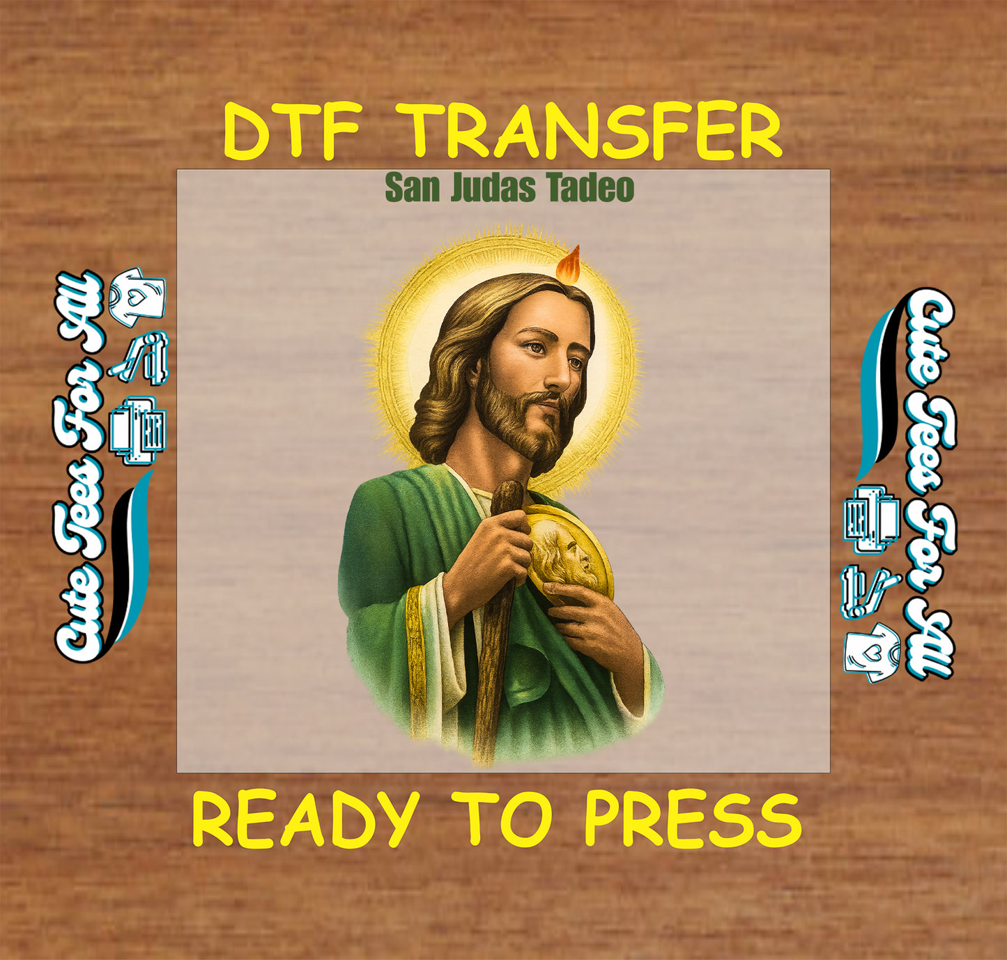 san judas tadeo religious ready to press dtf transfer spiritual iron on heat transfer diy shirts