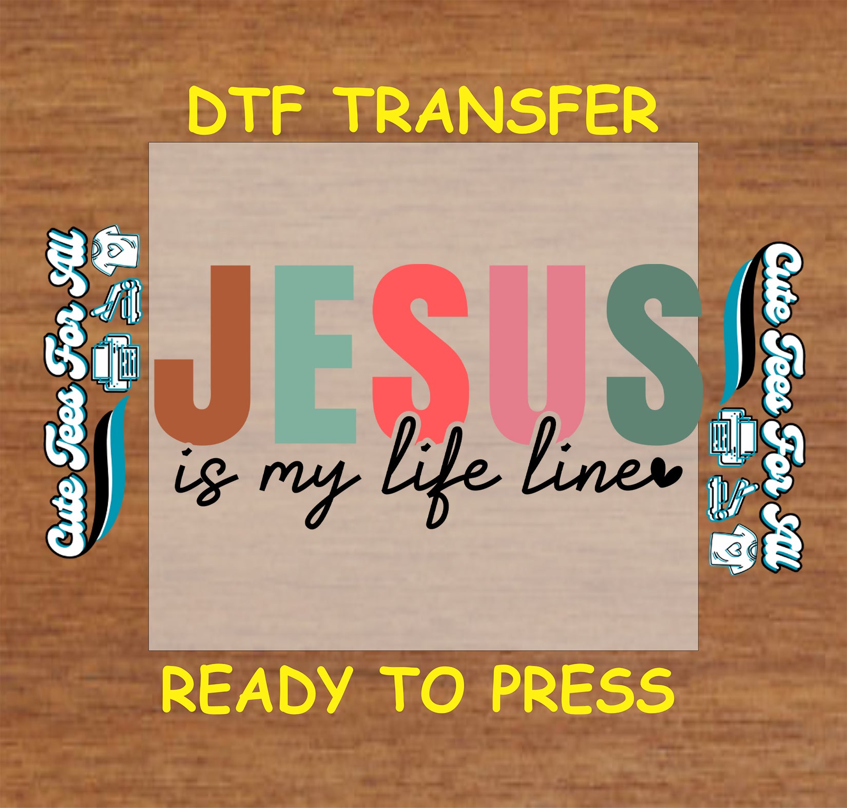 jesus is my life line faith christian quote ready to press dtf iron on transfer
