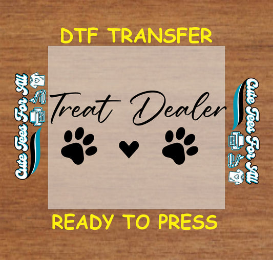 treat dealer paw print heart pet lover ready to press dtf iron on heat transfer