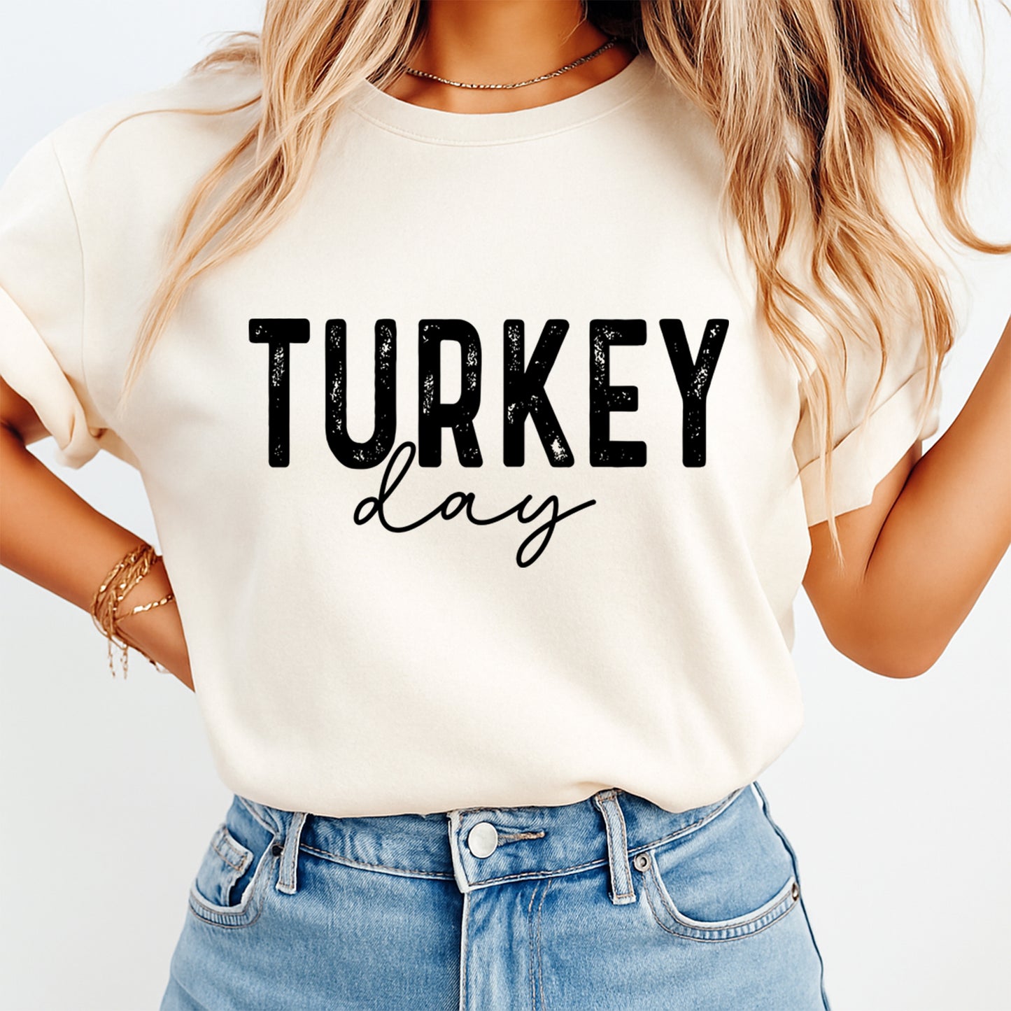 Thanksgiving DTF Transfer – Turkey Day Minimal Script Ready to Press Iron On Heat Transfer DIY Thanksgiving Shirts 12467