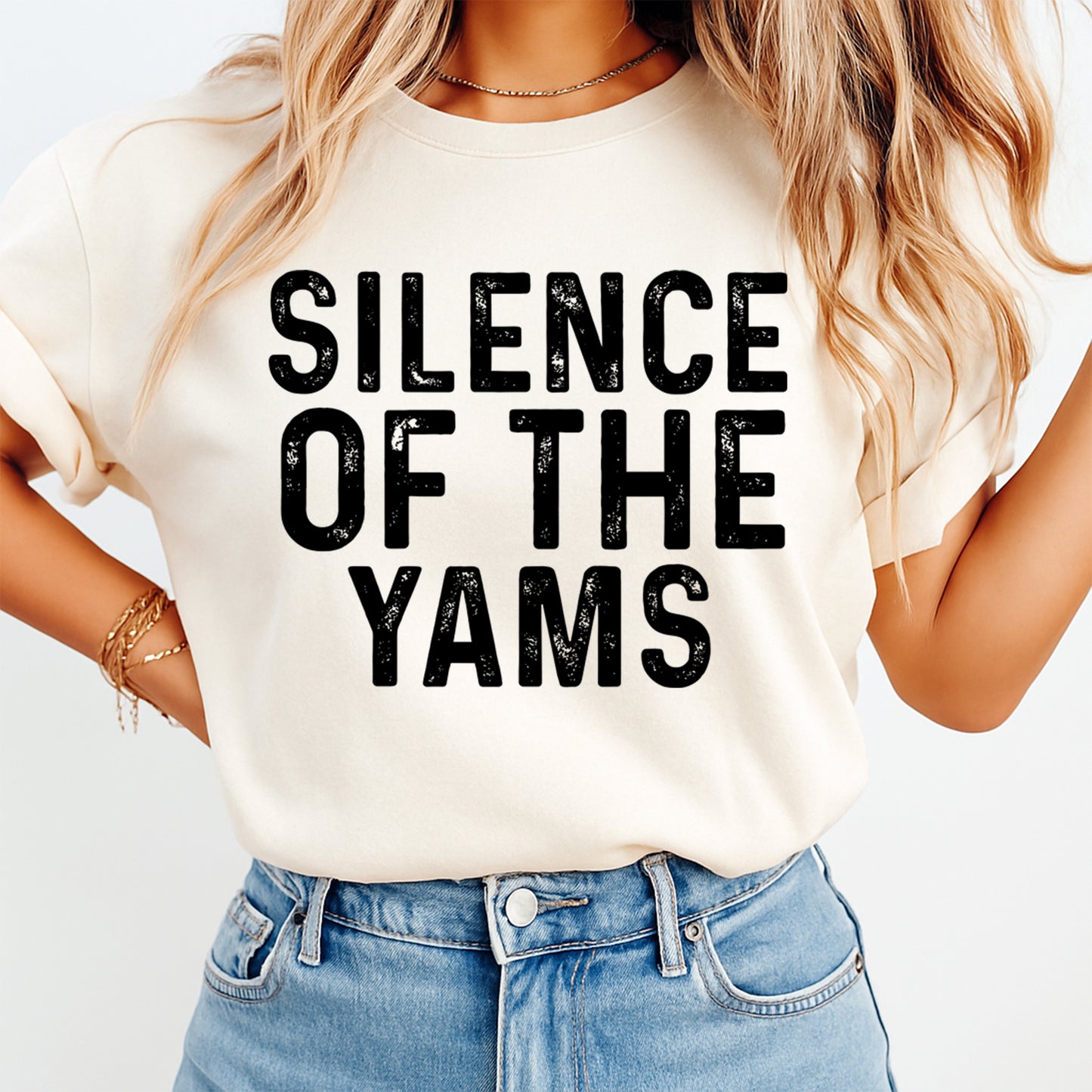 Thanksgiving DTF Transfer – Quiet the Yams Food Humor Ready to Press Iron On Heat Transfer DIY Thanksgiving Shirts 12470