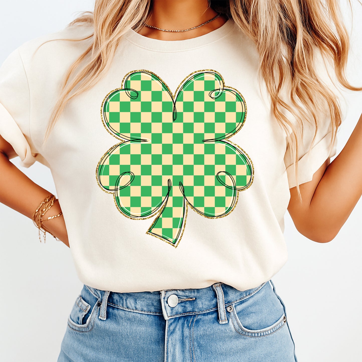 St Patricks Day Shamrock DTF Transfer – Ready to Press Iron On Heat Transfer DIY St Patricks Shirts 12528