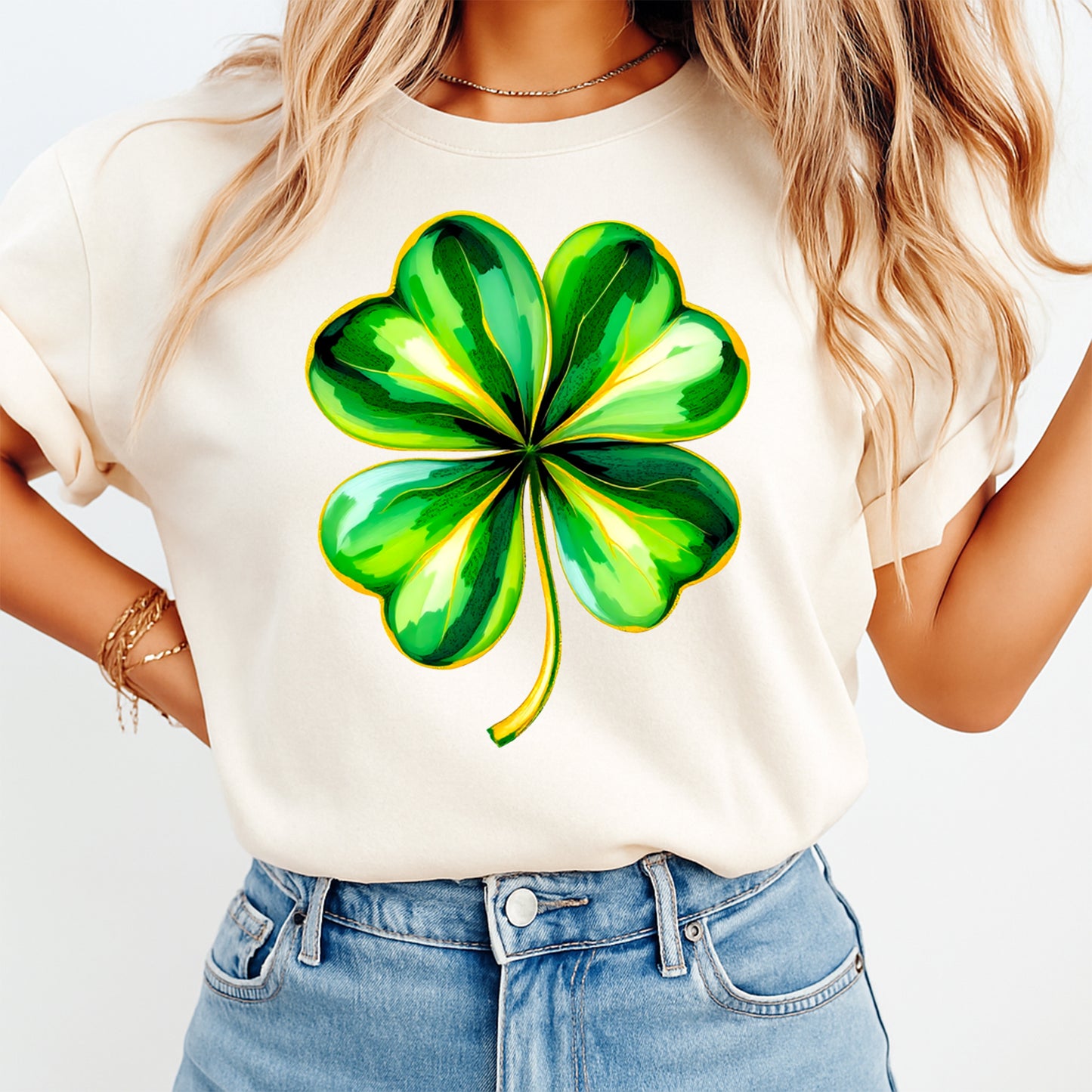 St Patrick’s Day Shamrock DTF Transfer – Ready to Press Iron On Heat Transfer for DIY St Patrick’s Day Shirts 12536