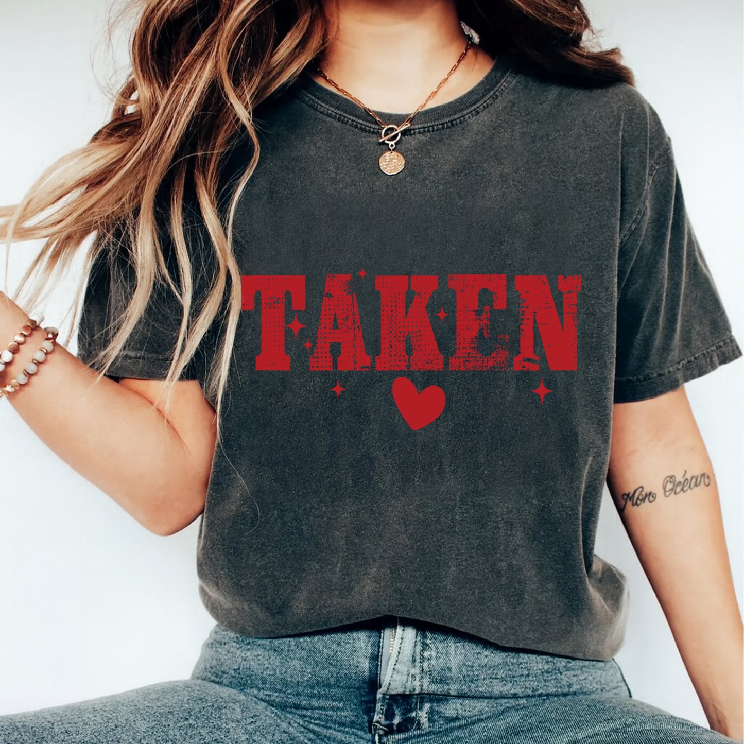 Valentine DTF Transfer – Taken Ready to Press Iron On Heat Transfer DIY Shirts 12601