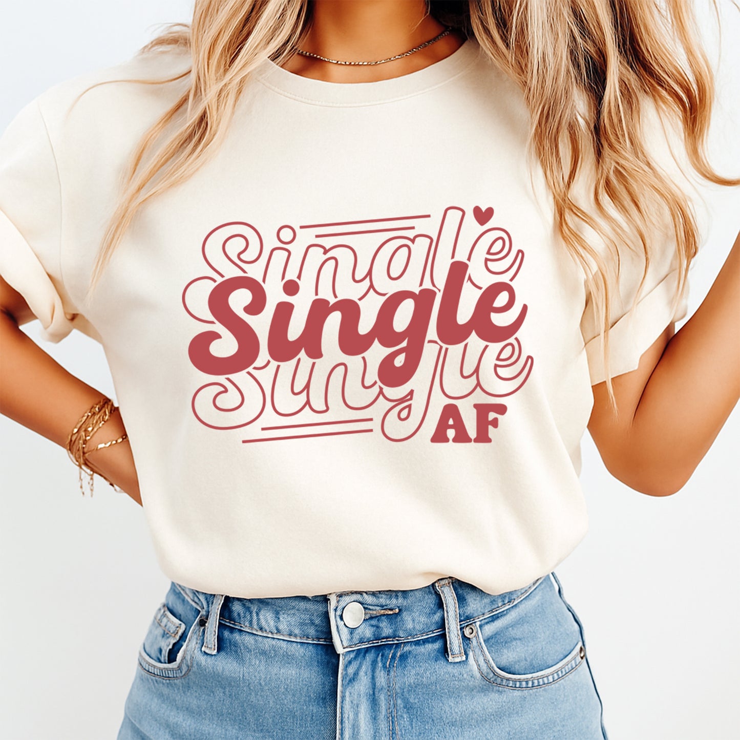 Valentine DTF Transfer – Single AF Script Ready to Press Iron On Heat Transfer DIY Valentine Shirts 12609