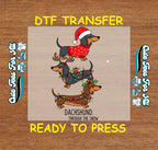 Christmas DTF Transfer – Dachshund Through Snow Stack Ready to Press Iron on Heat Transfer DIY Christmas Shirts 12653