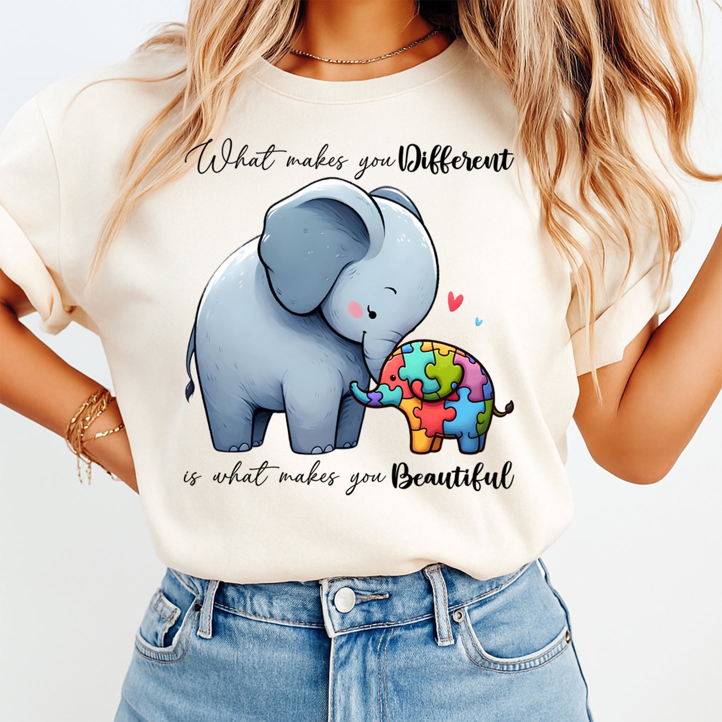 Autism DTF Transfer – What Makes You Different Elephant Ready to Press Iron On Heat Transfer DIY Autism Shirts 12680