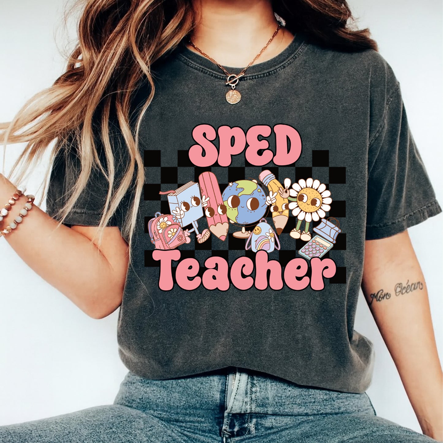 Special Education Teacher DTF Transfer – SPED Teacher School Supplies Ready to Press Iron On Heat Transfer for DIY Back to School Shirts 12693