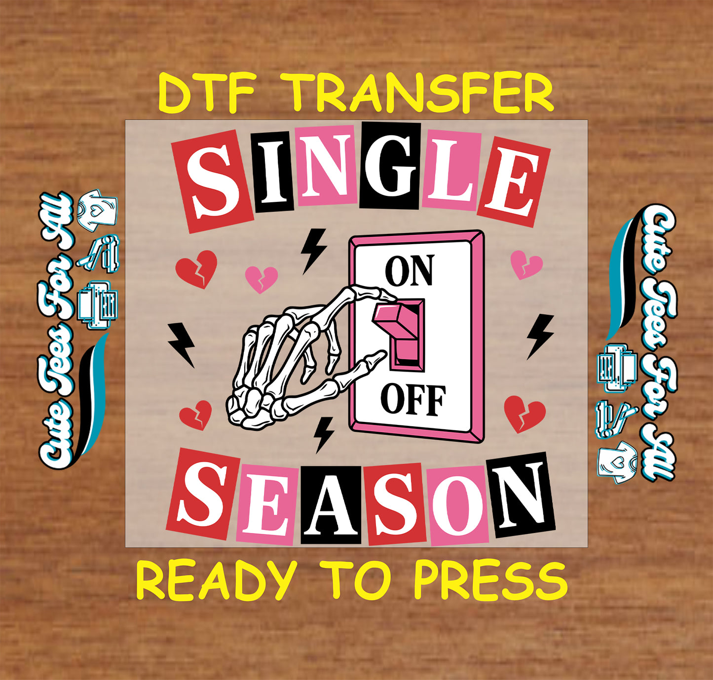 single season skeleton switch ready to press dtf transfer iron on heat transfer for diy valentine shirts