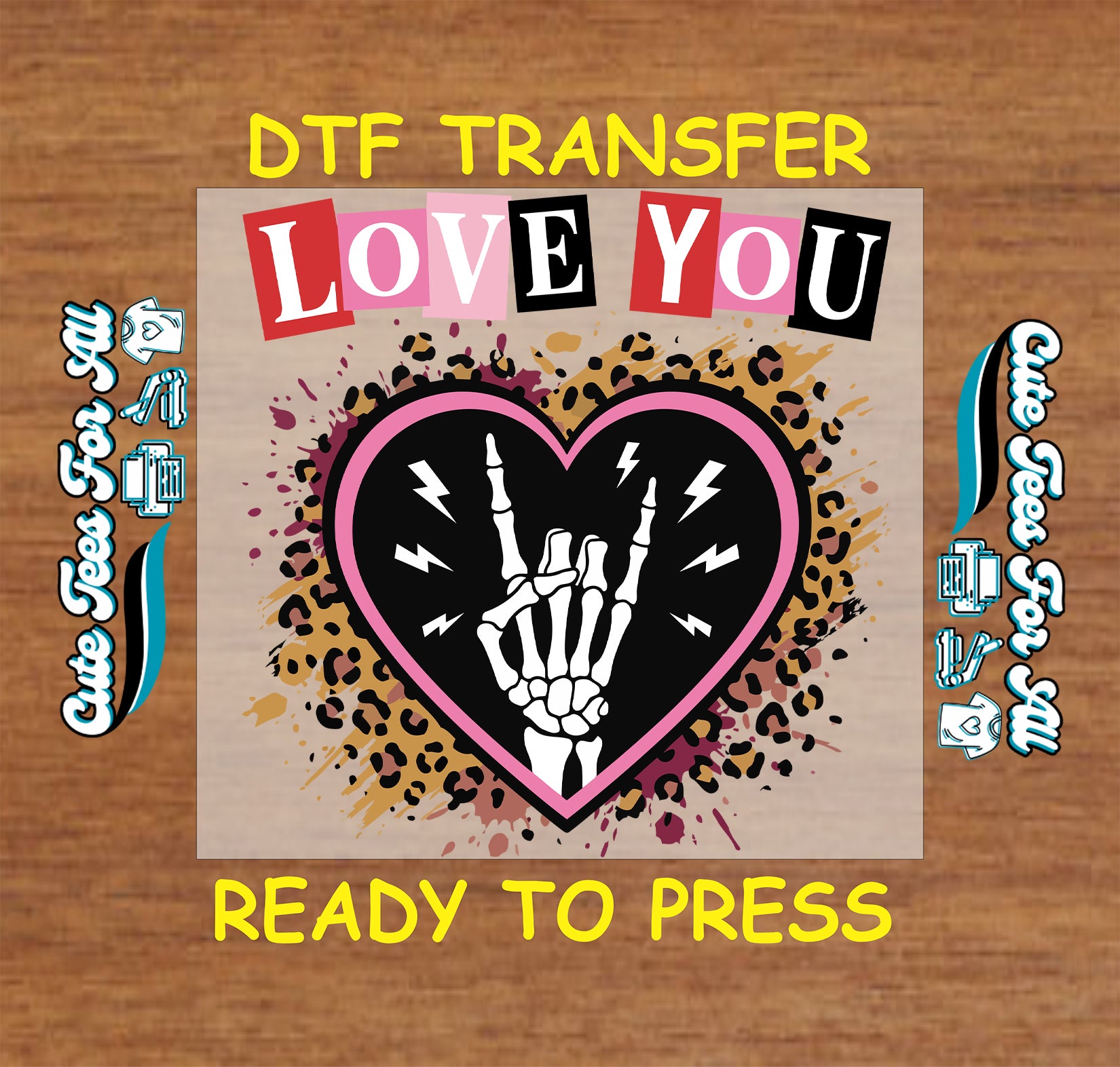 love you skeleton hand heart ready to press dtf transfer iron on heat transfer for diy valentine shirts