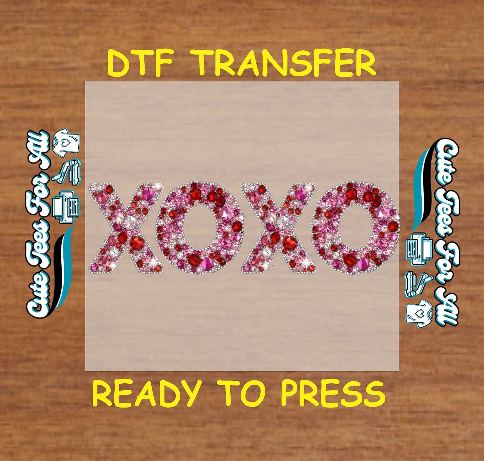 xoxo rhinestone style ready to press dtf transfer iron on heat transfer for diy valentine shirts